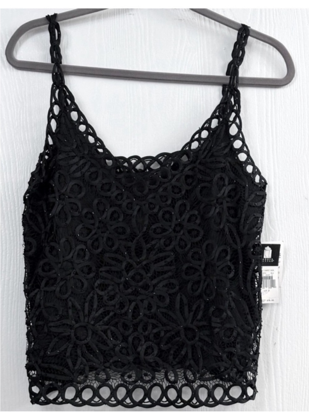 Carole Little Silk Black Floral Lace Camisole Size 10
